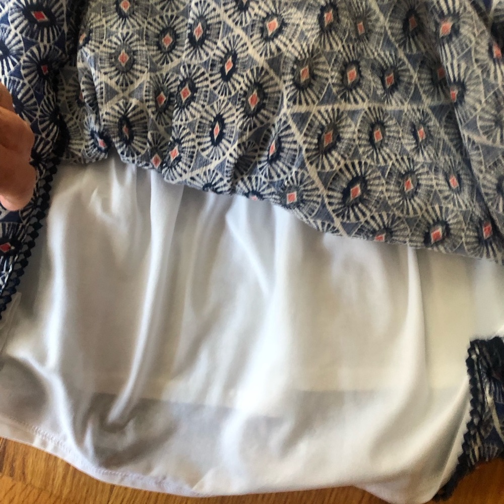 Old Navy Blue Patterned Smocked-Waist A-Line Skirt - Picture 5 of 5